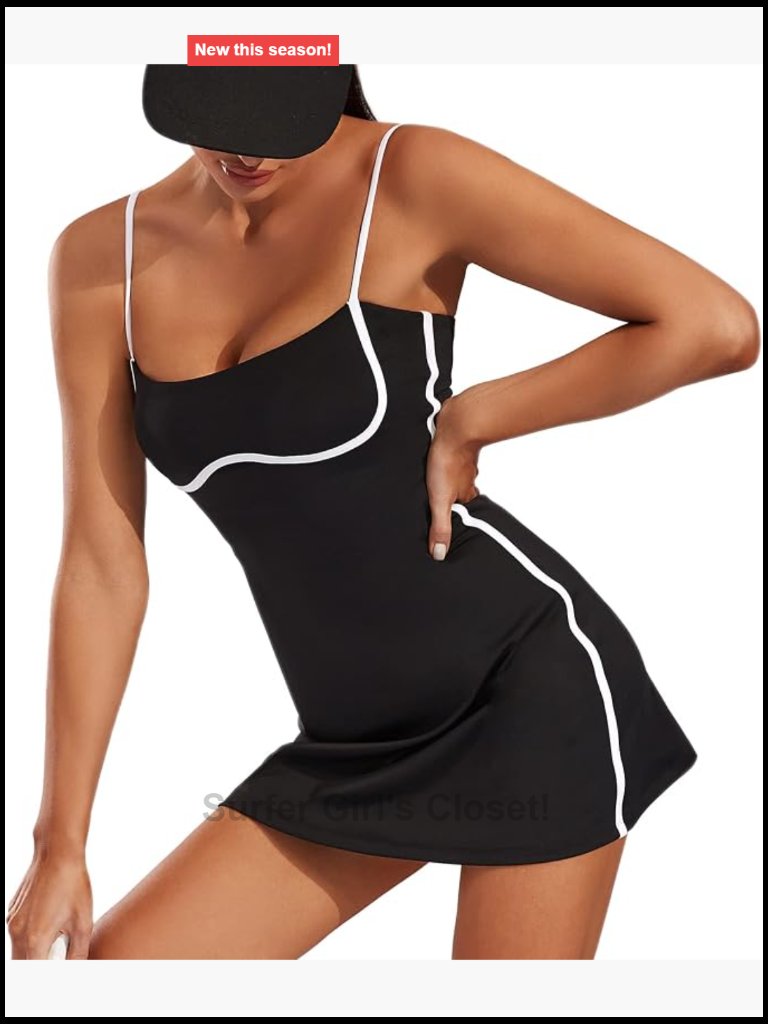 Sleeveless Golf Dress With Built-In Bra & Shorts Pockets